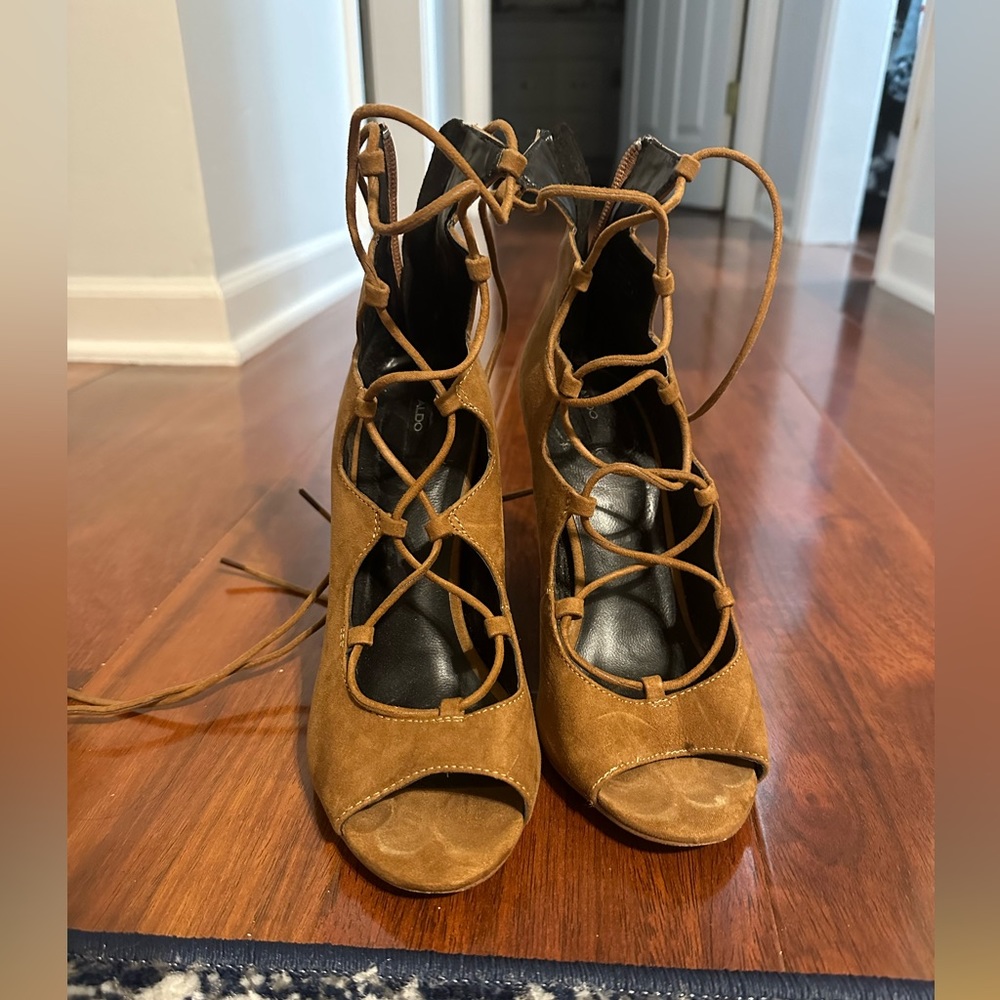 Aldo Suede Lace up Heels